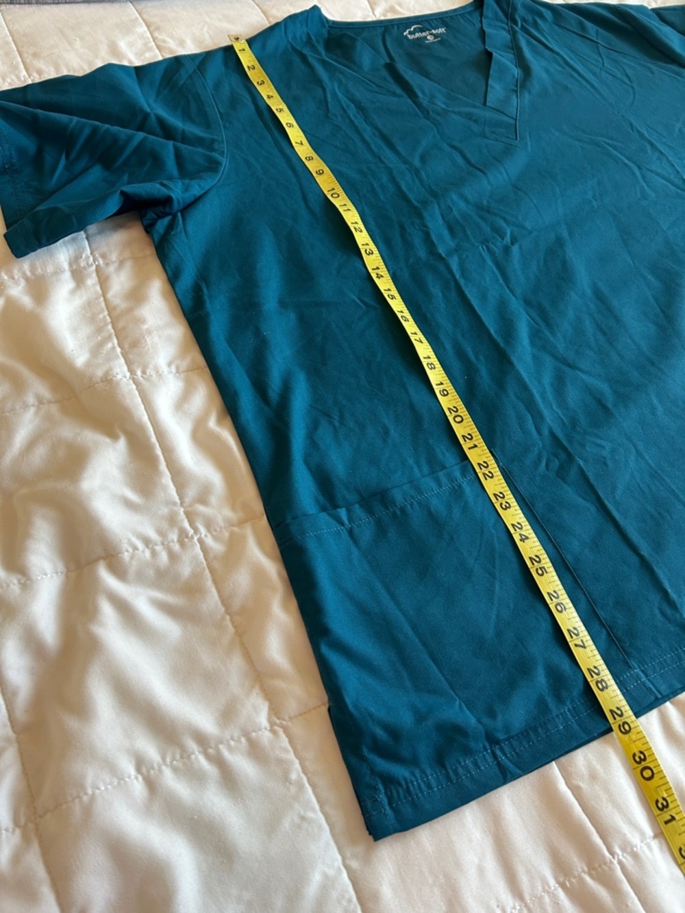 NWT Butter-Soft Women’s Teal V-Neck Short Sleeve Scrub Top 3X - Picture 4 of 6